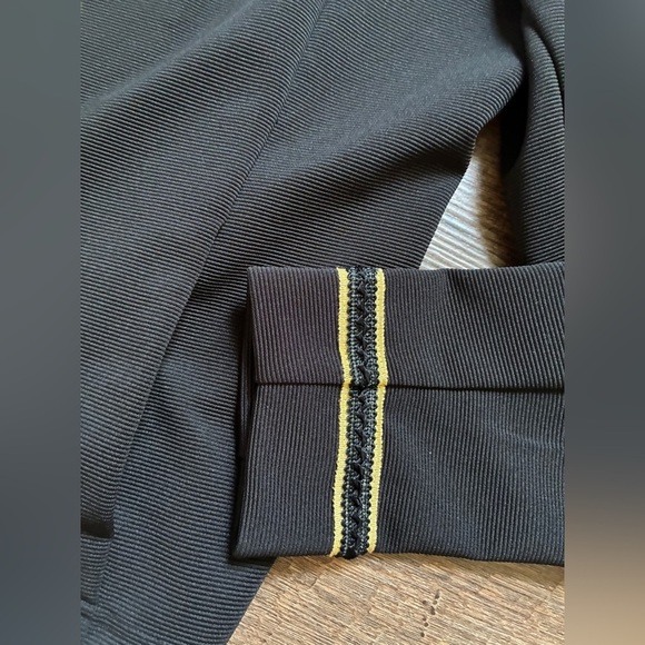 Libby Edelman Double Button Military style blazer Jacket black ribbed sz L EUC - Picture 7 of 14